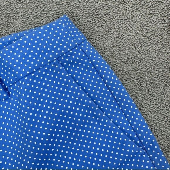 Michael Michael Kors Polkadot Crop Chino Pants Blue White 10 Cotton Twill - Picture 9 of 15